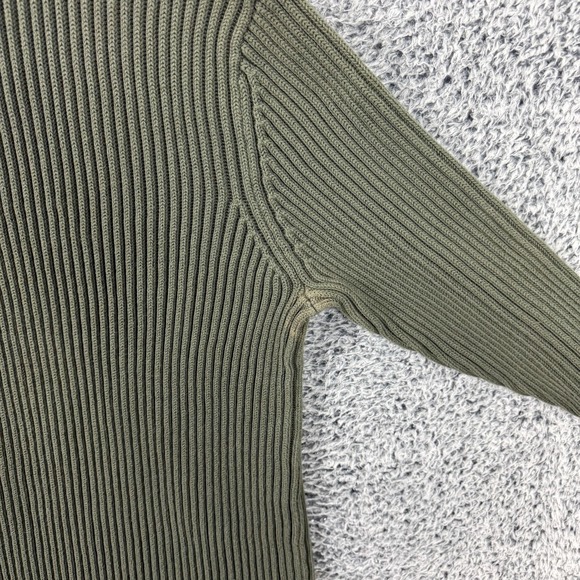 L.L.Bean Sweater Mens 2XL Olive Green Rib Knit Cotton Crewneck Pullover Heavy - Picture 11 of 13